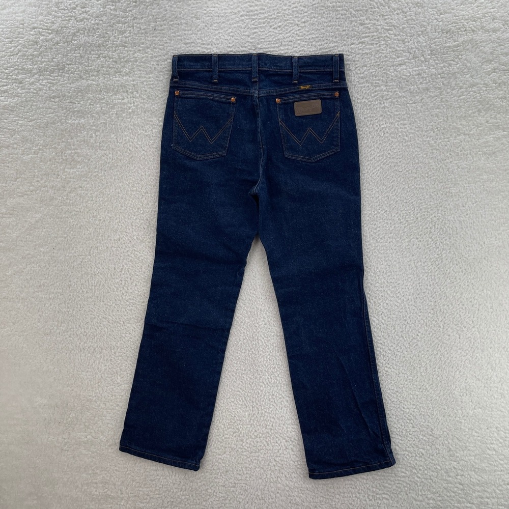 Wrangler Jeans Mens 32x30 Navy Blue 937STR Cowboy Cut Slim Fit Stretch Western